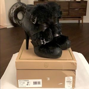 Ash Emma Rabbit Fur Ankle Boots Sz 37.5